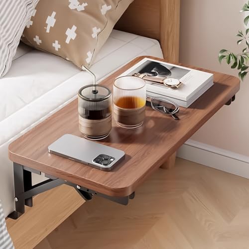 Table de chevet flottante avec panneau de densité et support pliable métal - 3