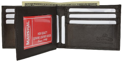 MARSHAL Center Flap Lambskin Wallet with ID and Credit Card3