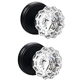 SHINY HANDLES Glass Dummy Door Knobs Interior,Inactive Matte Black Vintage Crystal Dummy Door Knobs