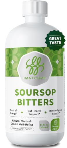 Soursop Bitters Liquid+Black Seed for Gut Cleanse, Detox & Immune 16 Fl Oz