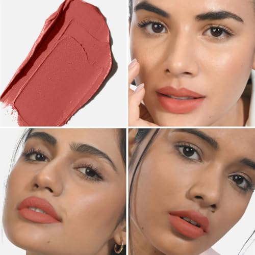Image of Kiro Moist Matte Lipstick - Dusky Peach (Nude Coral), 4.2g | Super-Pigmented, Long-Lasting, Moisturizing, Non-Drying, Non-Feathering, Smudge Proof | Skin Care Infused with Natural Oils