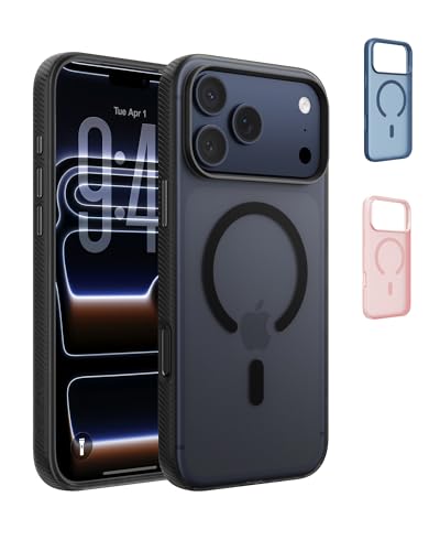 Image of Belkin for iPhone 17 Pro Max Case, Grip, MagSafe Compatible w /Anti-Scratch & Anti-Yellowing Coating, Touch Sensitive Camera Control - Military Grade, Anti-Slip, Magnetic, Shockproof, Protective | Black