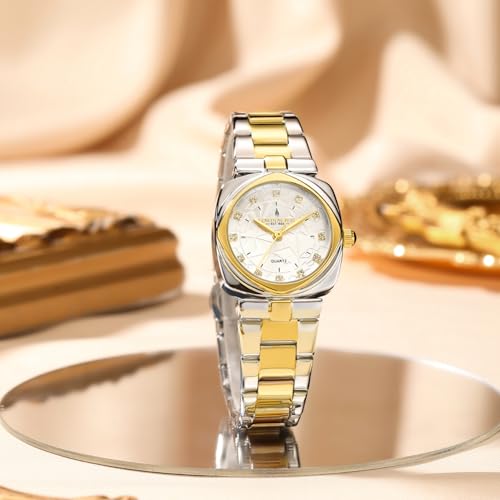 Image of London Fog Salisbury Collection Watch for Women with Geometric Patterned Dial, Crystal Hour Markers Quartz Movement and Stainless Steel Strap - LFW20001