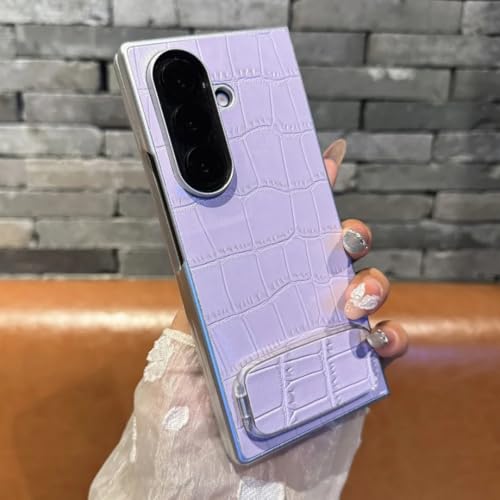 Housse en cuir violet Samsung Z Fold 7 pour mains libres