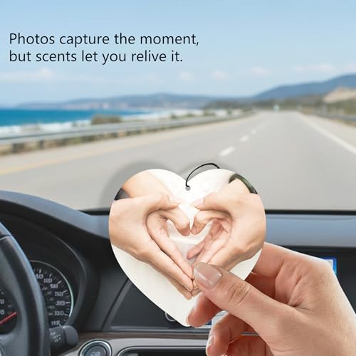Image of Custom Air Freshener for Car, Personalized Air Fresheners, Custom Double Sided photo Air Freshener, for Wardrobe,Bathroom and Hanging Ornaments (Heart)