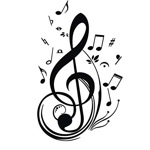Porfeet Autocollant De Notes De Musique, Notes De Musique Décor à La Maison Autocollant Autocollant Voitures Camion Ordinateur Portable Fenêtre Mur Pare-Chocs Noir