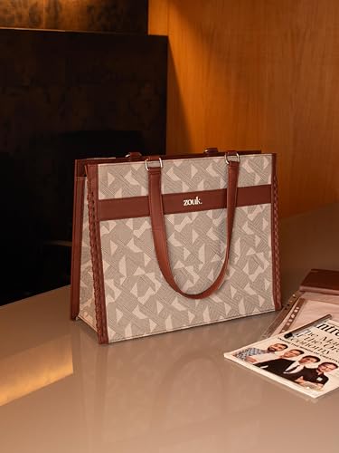 Image of ZOUK Boardroom Office Bag for Women | Big Size Business Tote | Laptop Up to 14 Inch | Water-Resistant | Stylish Handbag for Work & Travel |