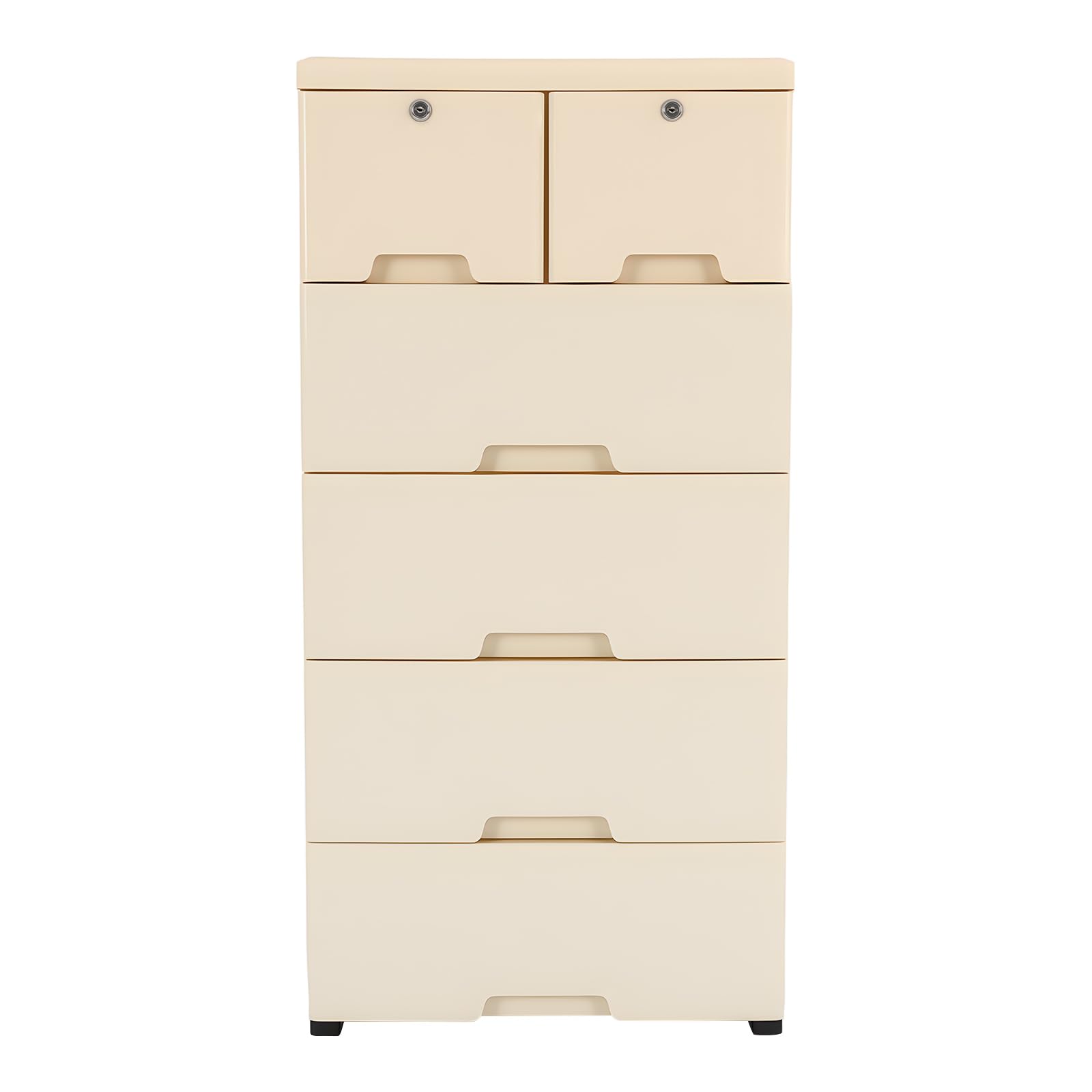 Plastic Drawers Dresser Storage Cabinet,Lockable Dresser Drawer Organizers,Storage Cabinet,Plastic Closet Dressers,Organizer Unit with 5 Drawers and