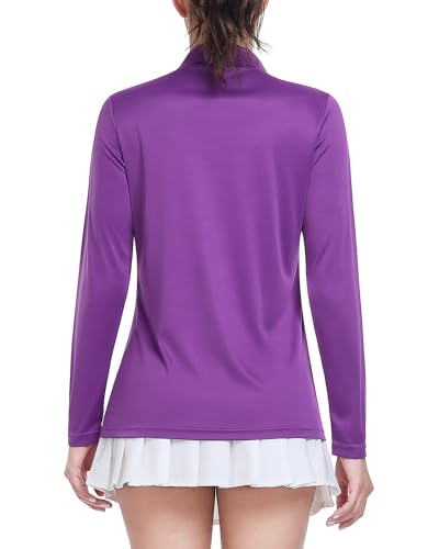 Ullnoy Lightweight Golf Shirts for Women Moisture Wicking Long Sleeve Polo Shirt Women Quick Dry Activewear Golf Tops Pack4