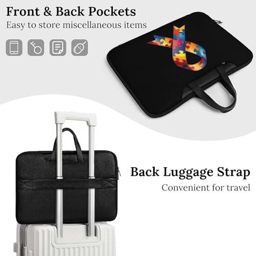 Autism Awareness Ribbon Laptop Tote Bag Waterproof Computer Carrying Case Business Office Briefcase3