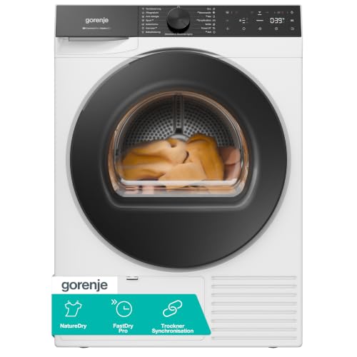 Gorenje D5G69CP Trockner/Kondensation mit Wärmepumpe /9kg /15 Programme/ConnectLife/Made in EU/FastDry Pro/TwinAir/Feuchtesensor/NatureDry/Anti-Allergie/Trockner Synchronisation/EEK: D