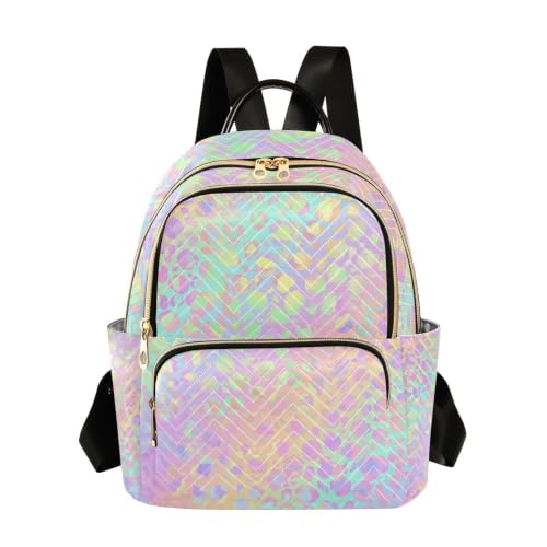 Image of ALAZA Rainbow Leopard Cheetah Small Backpack Purse for Women Travel Bag Fashion Daypack Back Pack Shoulder Bag