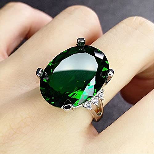 Anel de cristal verde natural joia para mulheres homens anel de cristal cura 20 x 15 mm contas oval