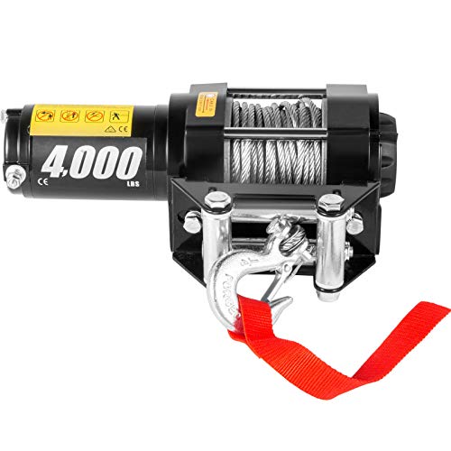 CXRCY 12V 4000 lbs Electric Winch Kits with 3/16"(4.7mm) Diameter x 32.8'(10m) Length Steel Rope ATV/UTV Winch for Towing Off Road Trailer with Wireless Remote Control and Mounting Bracket - Image 3