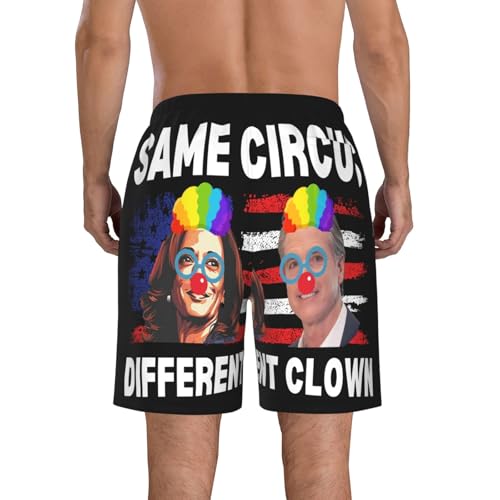 Same Circus Different Clowns Swimtrunk Anti Newsom 2028 Presidential Men's Beachshorts4
