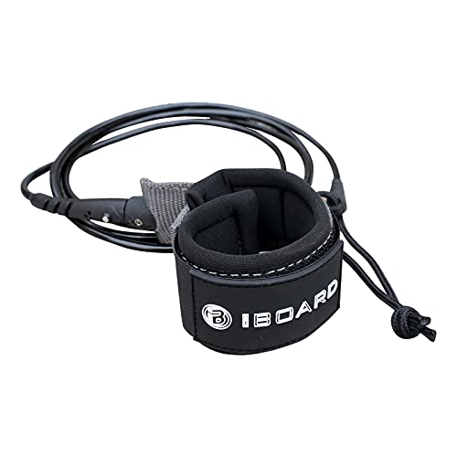 iBoard Surfboard Leash 6/7/8/9 Foot Surf Leash for Shortboard,Paddlefboard & Softboard 5.5mm Replacement Leash | Black and Blue