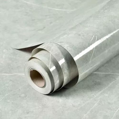 Genérico Papel de Parede Cimento Queimado, Cinza, 4,5m x 60cm, Ad...