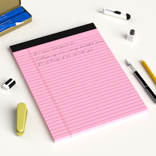 image for AILZFEI Colored Legal Pads 8.5 x 11 Wide Ruled, Note Pads Sturdy Back 