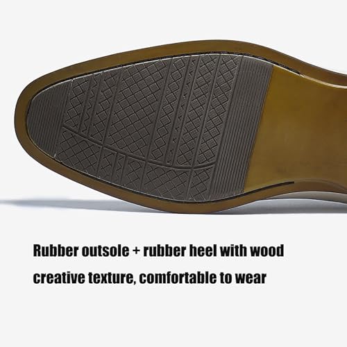 Men's Premium Leather Dress Shoes for Business and Casual Wear Breathable Non-Slip Rubber Sole, Pointed Toe Design4