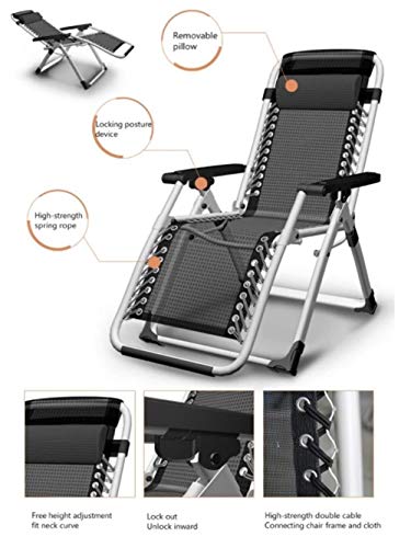 Chaise longue de plage pliable portable et fauteuil inclinable - 5