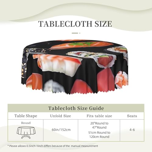 Nappe en polyester sushi 152,4 cm pour protéger la table des taches - 7