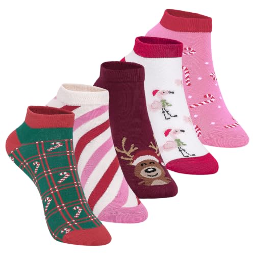 Image of Mint & Oak Low Cut Ankle Women Socks, Christmas Gift Quirky Socks For Friends, Cute Funky Socks, Christmas Secret Santa Gifts For Women