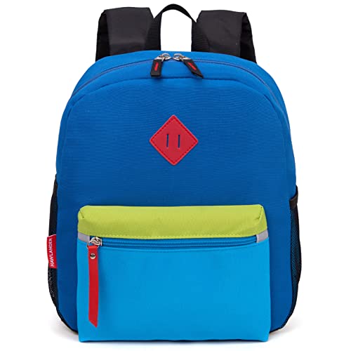 HawLander Preschool Backpack, 12 inch Toddler Backpacks for Kids Boys with Chest Strap Blue