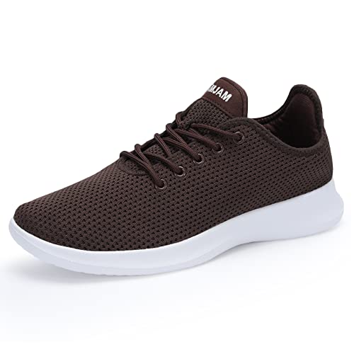 VAMJAM Men's Running Shoes Ultra Lightweight Breathable Walking Shoes Fashion Sneakers Mesh Workout Casual Sports Shoes 7 Brown020