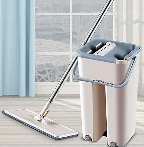 AKHAND Heavy Quality Large Size Floor Mop with Bucket, Flat Squeeze Mop Bucket System Cleaning Supplies 360� Flexible Mop Head/2 Reusable Pads Home Floor Cleaner (Floor Mop) (B0BV315TWV) Amazon Price History, Amazon Price Tracker