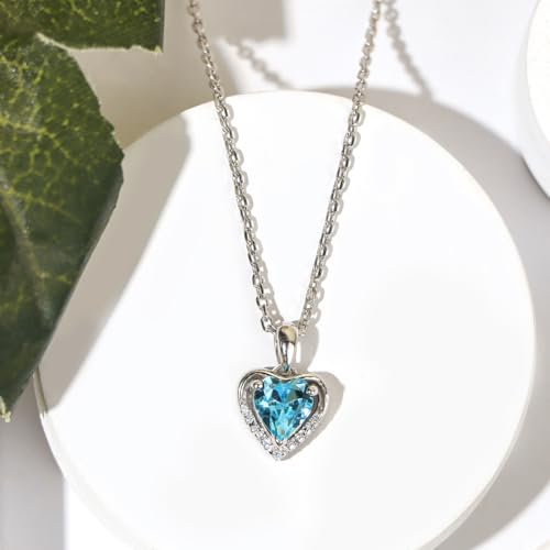 Image of SILVERTOWN 925 Silver Celestial Grace Heart Pendant Necklace | Hallmarked | White Rhodium Plated | Gift For Women and Girls