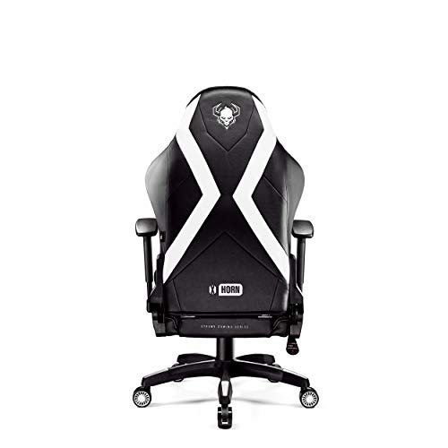 Diablo-X-Horn-Silla-Gaming-para-Ninos-Oficina-Gamer-Apoyabrazos-3D-Cojin-Ajustable-Diseno-Ergonomico-Cuero-Sintetico-Funcion-de-Inclinacion-Negro-Blanco-tamano-para-los-ninos