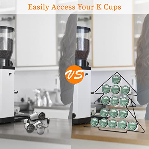 K Cup Holder Coffee Pod Holder K Cup Organizer For Home Counter Coffee Bar Cafe Decor, Metal Christmas Tree Design, Black #TOP5
