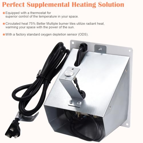 Image of Hiorucet PF06-YJLF-B PF06-YJLF-F Wall Heater Blower Fan Kit for ProCom Ventless Space Heater Over 10,000 BTU with Automatic /Manual Thermostat, Replacement PF06YJLFB Vent-Free Blower Fan Accessory Kit.