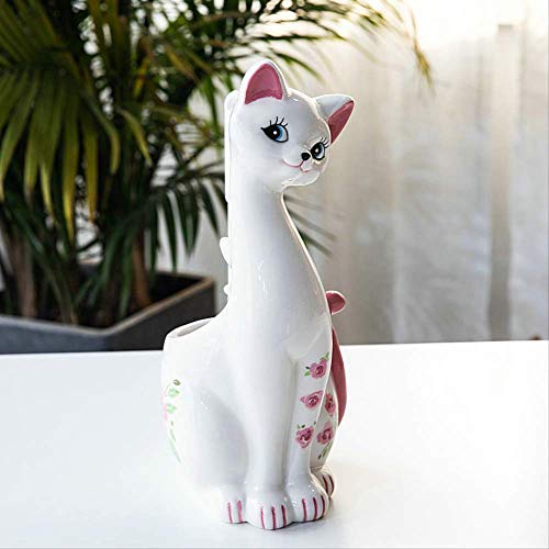 Figurine chat brosse de toilette céramique maison - 6