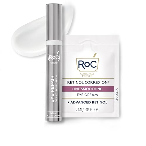 RoC Derm Correxion Retinol Eye Repair Dark Circle Cream Treatment with Niacinamide, Resveratrol,...