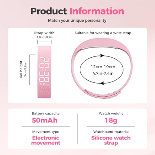 Image of Vibrating Alarm Clock Watch, 2026 New Rechargeable Silent Alarm for Deep Sleepers, LED Display Vibrating Alarm Watch for Elderly
