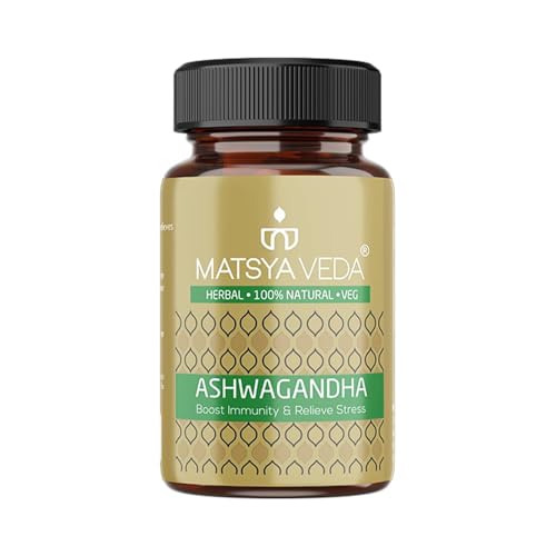 Image of Matsyaveda Ashwagandha Capsules | Supports Immunity, Stress Management & Daily Energy | Pure Ayurvedic Supplement | Pack of 1 X 60 Capsules