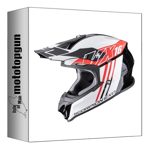 Casque moto Scorpion VX-16 Evo Air Noir Rouge équipement tout-terrain Mototopgun