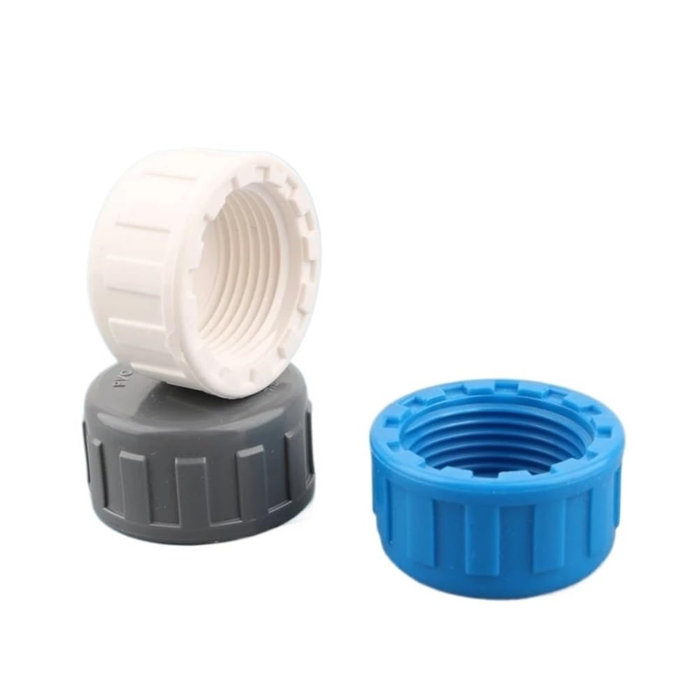 Tapón de extremo de tubería de PVC, rosca hembra de PVC de 20 mm a 63 mm, adaptador de tubo for línea de agua de plomería (100 unidades)(Blue,25mm)