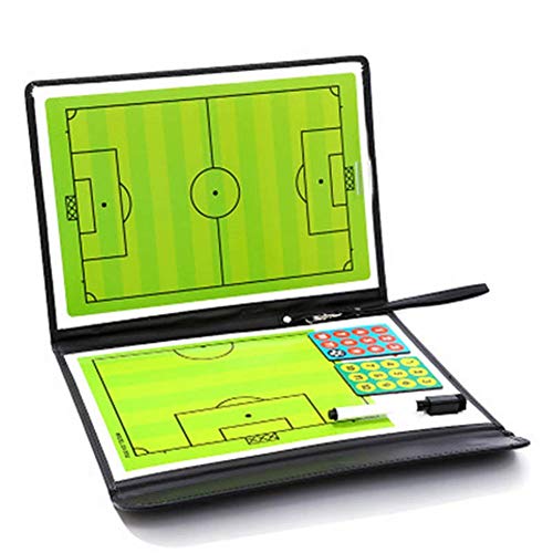Vaugan Fútbol Soccer Táctico Tabla, Trainning Assisitant Equipos 2.5 Plegable Cuero Enseñanza Tabla