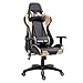 CARO-Möbel Gaming Drehstuhl Bürostuhl Racer Chefsessel Schreibtischstuhl, höhenverstellbar, Wippmechanik in schwarz/Gold