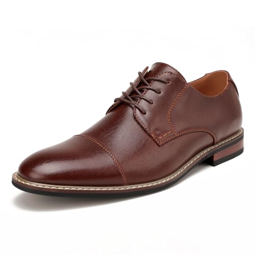 Image of Men Dress Shoes Formal Lace Up Latex Insole Oxford Business Wedding Leather Derby Shoe