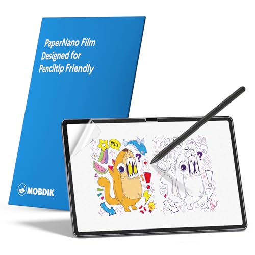 MOBDIK 2 Piezas Protector de Pantalla de Papel para Samsung Galaxy Tab S10 Plus/S9 Plus/S9 FE+/S8 Plus/S7 FE/S7 Plus (12.4 pulgadas), Dibuja Como en papel, Antirreflejos