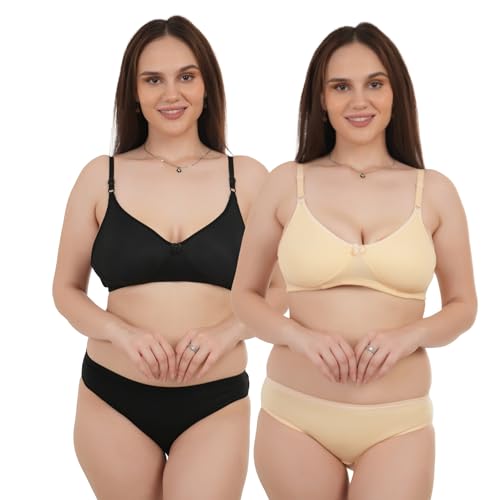Image of Unitrust Premium Lingerie Set with Full Coverage Non-Padded Bra and Hipster Panty Set