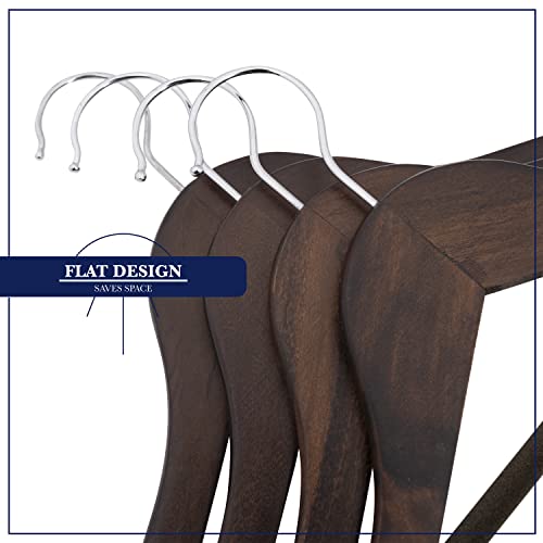 Samsarc Wooden Hanger - Suit Hangers For Men Non Slip - Luxury Natural Lotus Wood & Velvet Hangers For Hanging Pants, Suits, Dress & Skirts -360° Rotating Hook Hangers Wood - Wooden Hangers 20 Pack #TOP5
