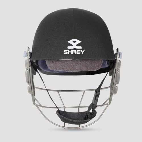 Image of Shrey Pro Guard Wicket Keeping Stainless Steel Cricket Helmet (Black, M)