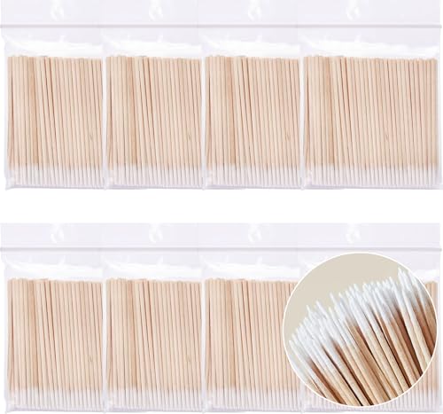 ZOCONE Lot de 800 Cotons-Tiges de 7 cm, Coton Tige Pointu pour Sourcil, Manucure, Tatouage, Maquillage, Nettoyage et Beauté Cotons Tiges Manche En Bois