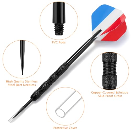 Image of Accmor Metal Tip Darts, Steel Tip Darts, 14 Grams Professional Metal Darts, Darts Metal Tip Set, Metal Darts for Dartboard