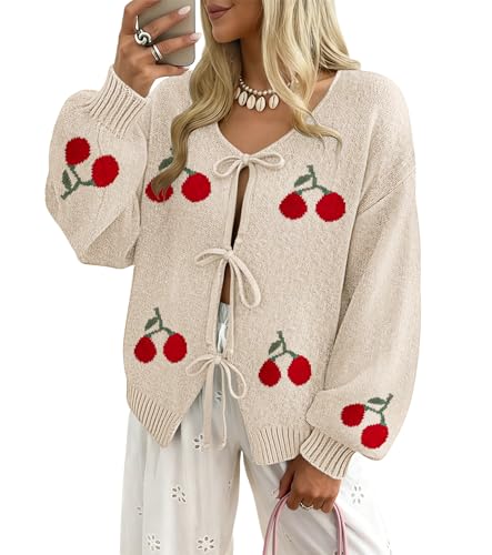 kipfall Womens Bow Tie Front Cardigan Sweaters Long...