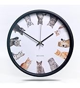 掛け時計 猫 子猫 おしゃれ 可愛い 壁掛け時計 インテリア スイープ式 連続秒針 高級 時計 壁掛け 見やすい 丈夫 リビング かわいい おしゃれ時計 静音 かけ時計 頑丈 大きい 大きめ キ...